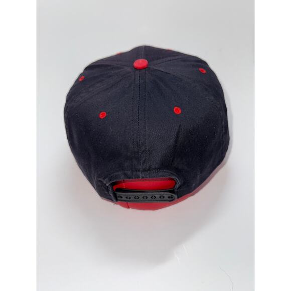 Vintage Chicago Bulls Twins Tag Snapback Hat Jordan NBA Red Black - Picture 3 of 5